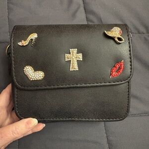 Crossbody bag is embellished with rhinestone motifs - NWT